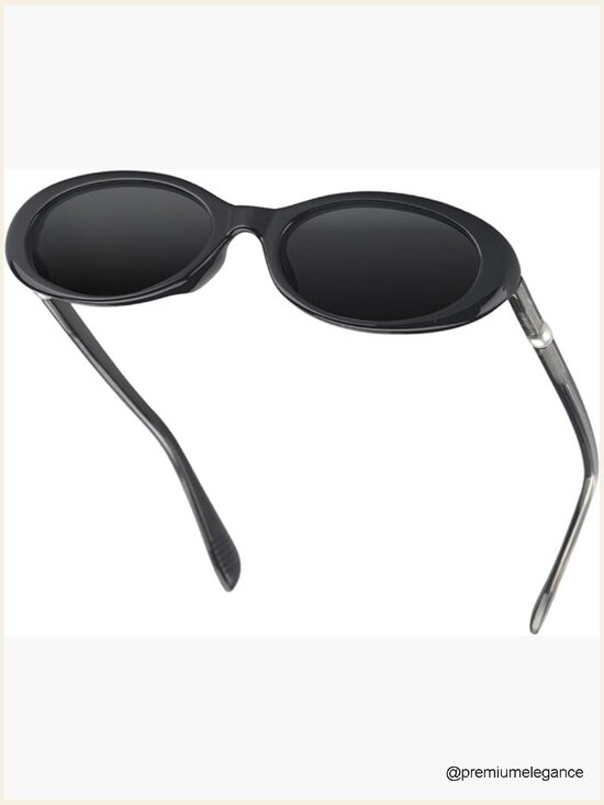 Oval Sunglasses with Pearl Accents for Women UV400 Protection Retro 90s main image 5